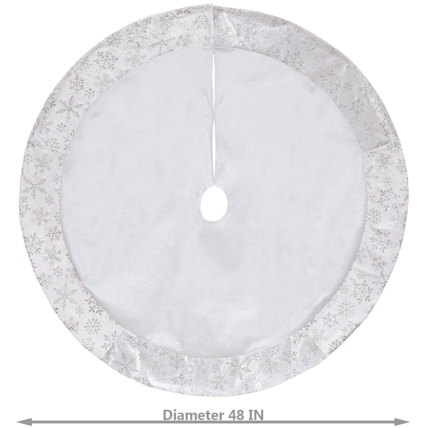 For Living Christmas Glittering Decoration Snowflake Tree Skirt, White, 48-in