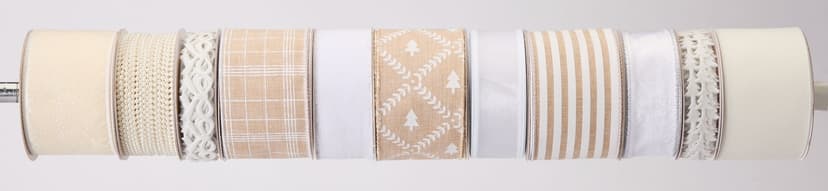 CANVAS White Collection Ribbon Christmas Ornament, Single Ribbon, Random Design/Size