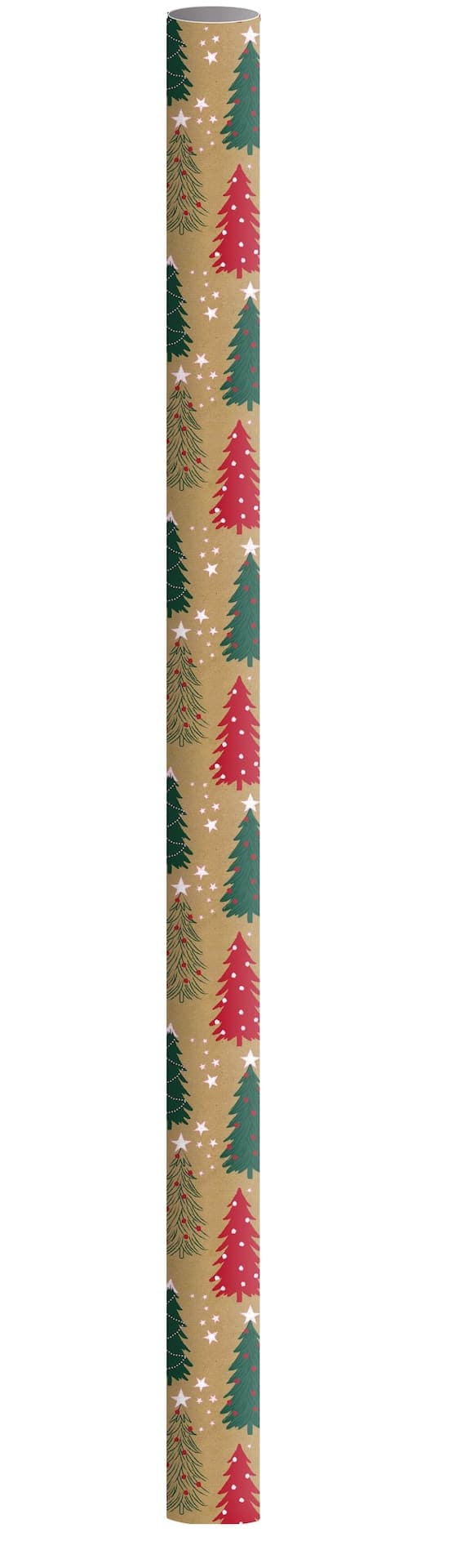 For Living Heavy-Weight Kraft Christmas Wrapping Paper Roll, Trees, 200-sq.ft.