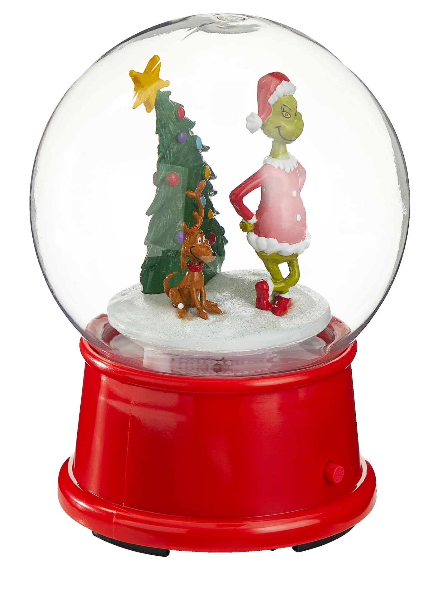 Battery-Operated Grinch Snow Globe, 6.2-in Tall