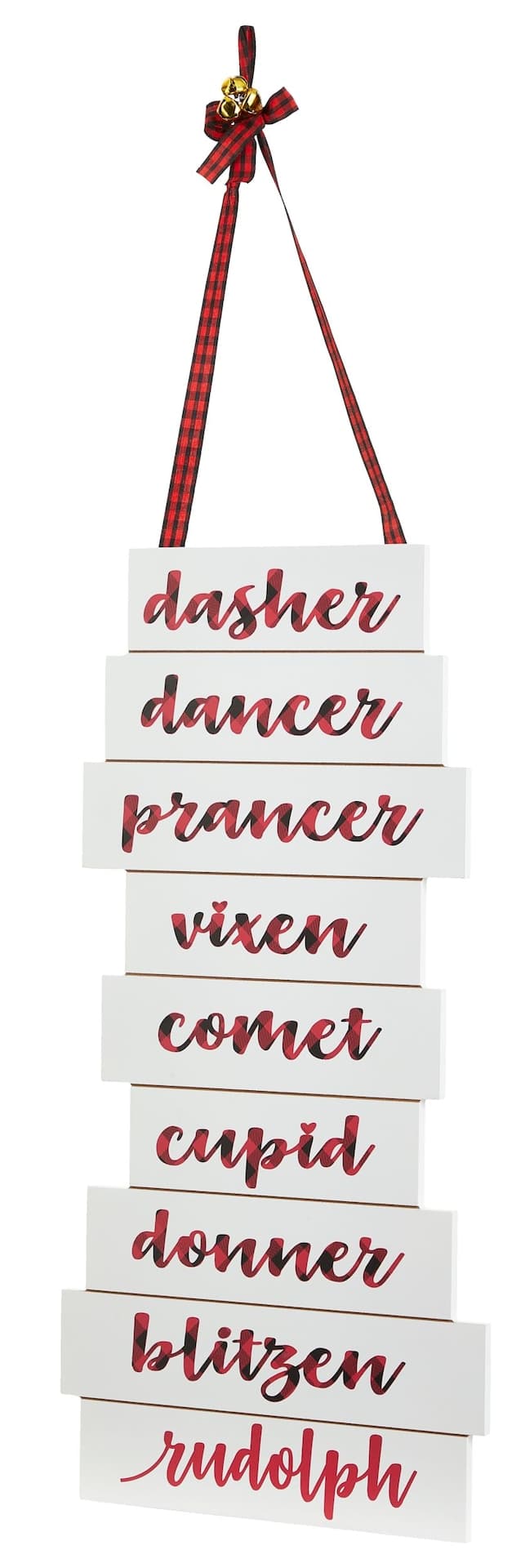 Festive Hanging Sign with Reindeer Names