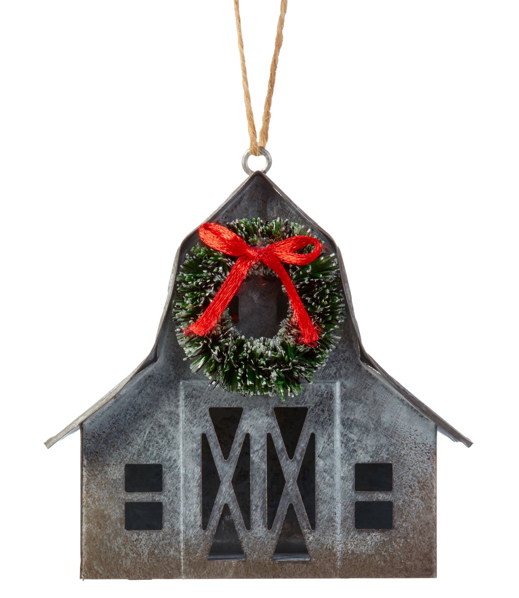 CANVAS Canadian Christmas Galvanized Barn Christmas Ornament, Metal, 3 1/2-in