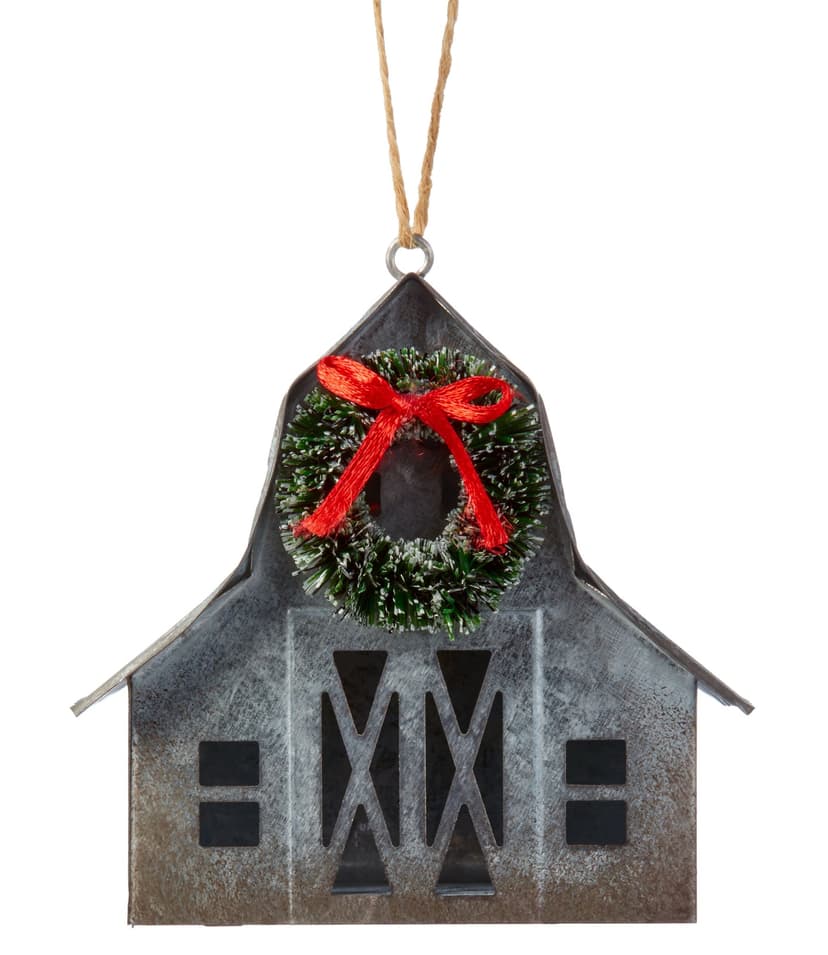 CANVAS Canadian Christmas Galvanized Barn Christmas Ornament, Metal, 3 1/2-in