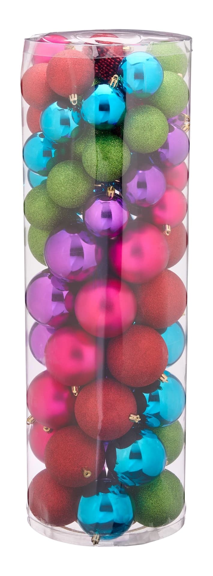 For Living Shatterproof Mixed Christmas Ornament Set, Multi-Colour, 80-pc
