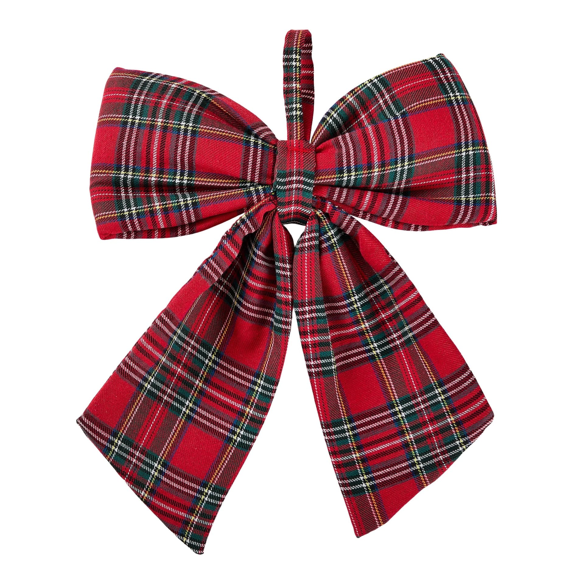 For Living Stewart Tartan Plaid Bow Decoration, 12-in