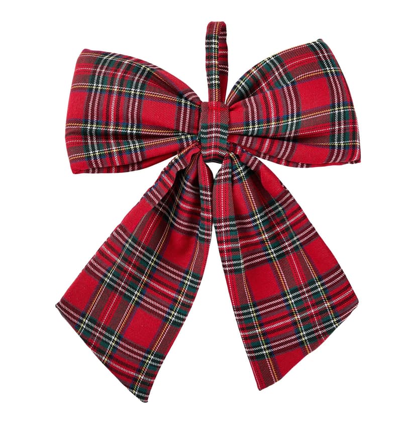 For Living Stewart Tartan Plaid Bow Decoration, 12-in