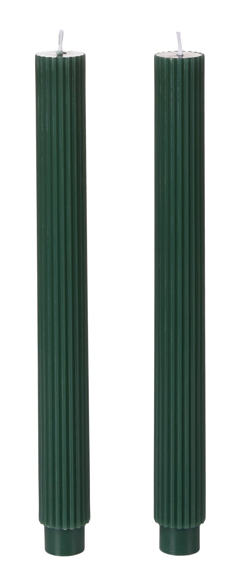 CANVAS Holiday Homecoming Trend Collection 126-g Unscented Green Taper Candle Set, 2-pk