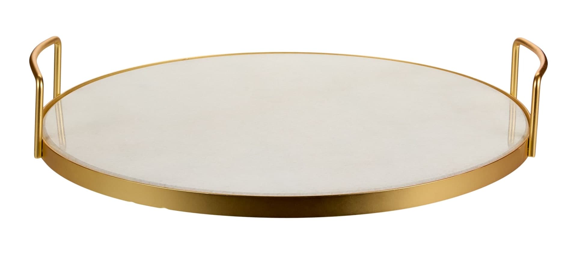 CANVAS Golden Moments Collection Christmas Marble Serving Tray with Gold Handles, 14.7-in