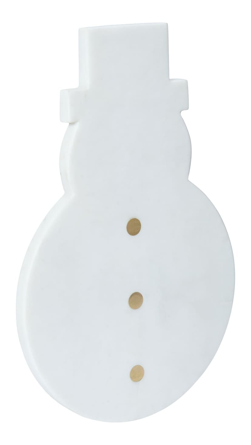 CANVAS Golden Moments Collection Snowman Marble Serving Tray