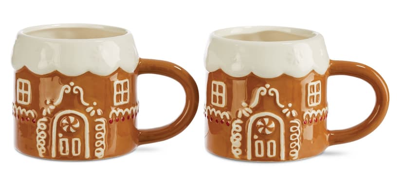 CANVAS Santa's Workshop Collection Gingerbread Mug Set, 20-oz, 2-pk