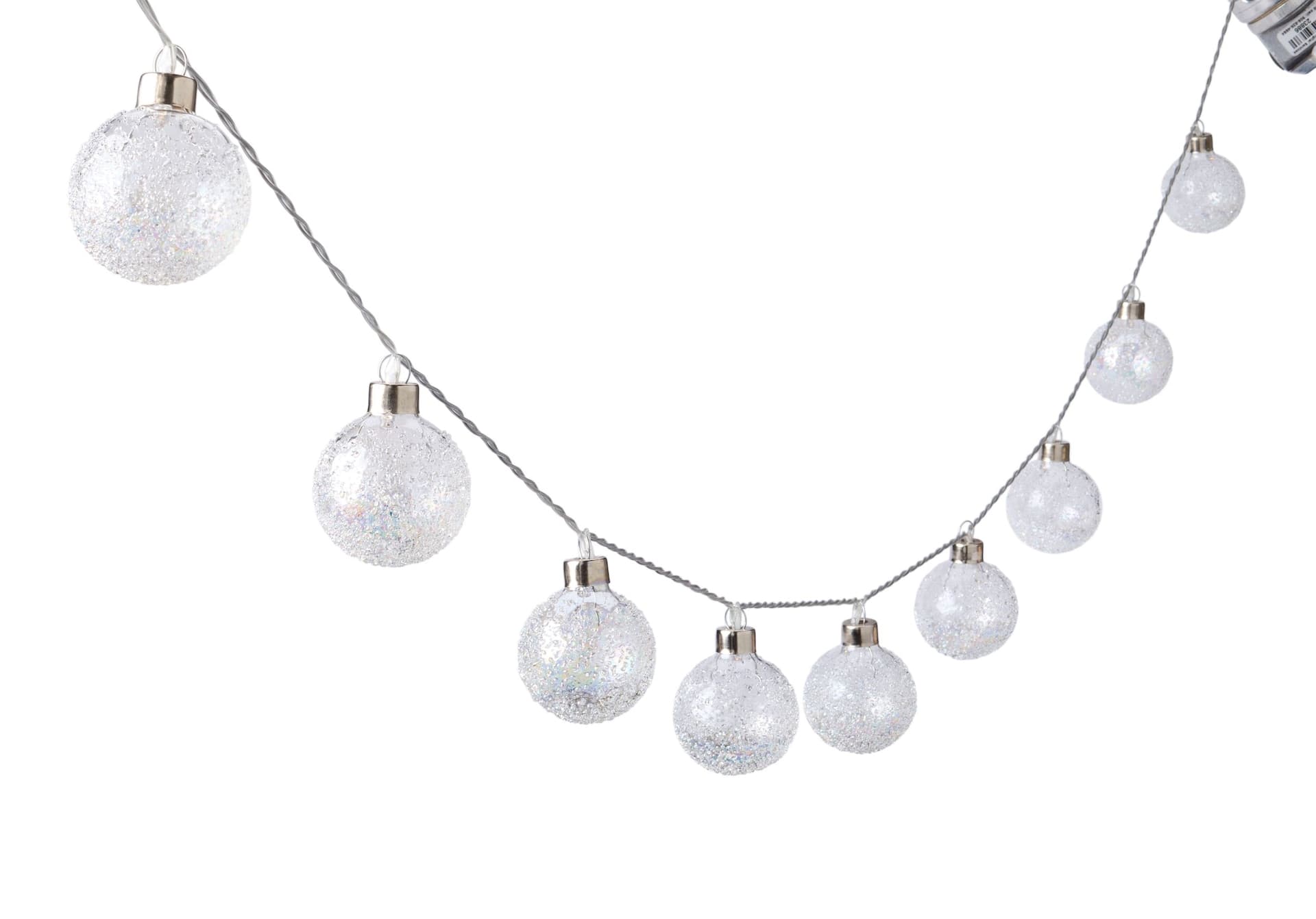 CANVAS Indoor Frosted Ball String Lights with Timer, 7-ft