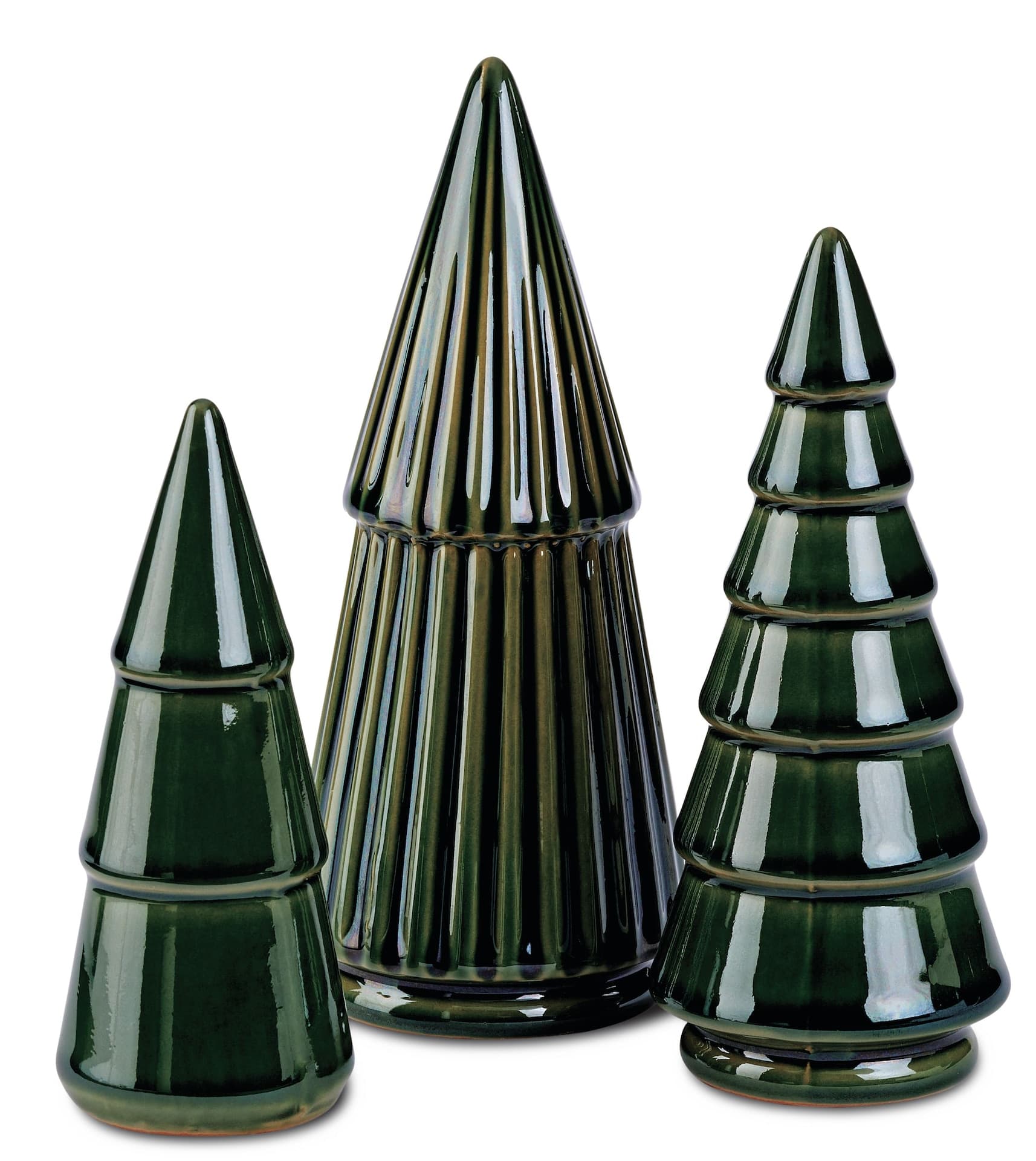 CANVAS Canadian Christmas Collection Green Ceramic Trees Set, 3-pk