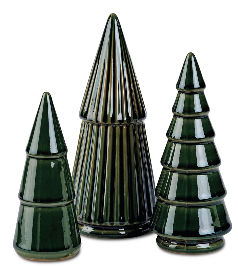 CANVAS Canadian Christmas Collection Green Ceramic Trees Set, 3-pk