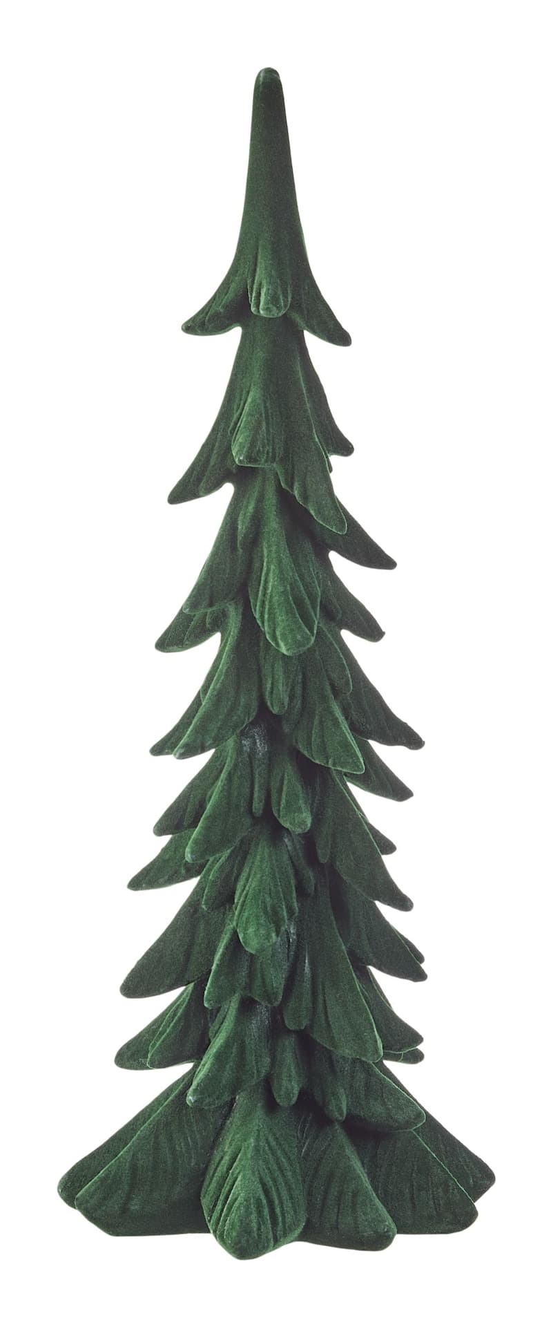 CANVAS Canadian Christmas Collection Dark Green Flocked Tree Holiday Tabletop Décor, 15-in