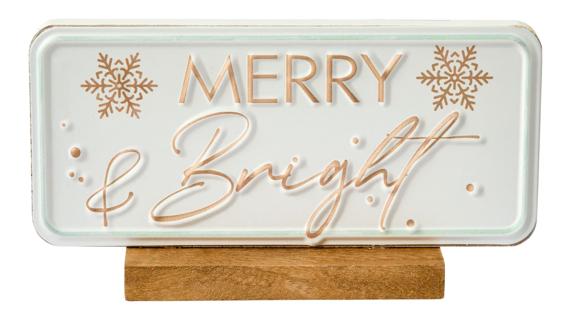 CANVAS Golden Moments Collection "Merry And Bright" Double-Sided Tabletop Sign, 7-in