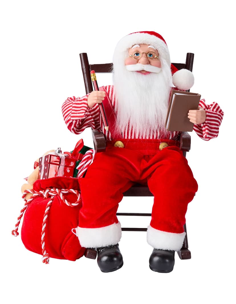 CANVAS Santa's Workshop Collection Santa in Rocking Chair Christmas Decoration, 16-in