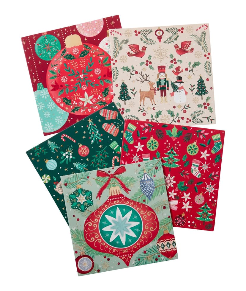 For Living French Holiday Greeting Christmas Cards, 40-pc, Various Designs