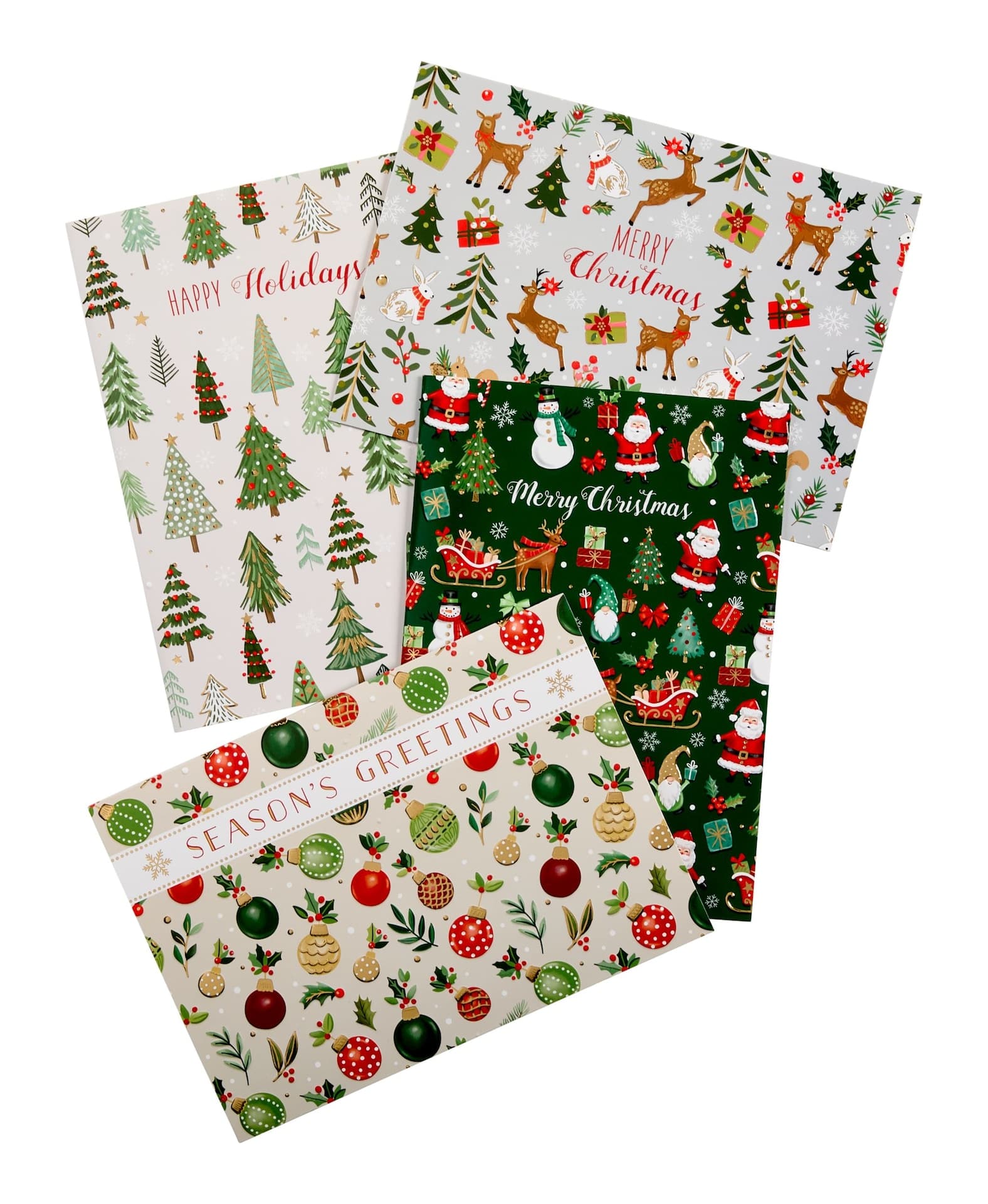 For Living Vertical Holiday Greeting Christmas Cards, English, 24-pc, Assorted Designs