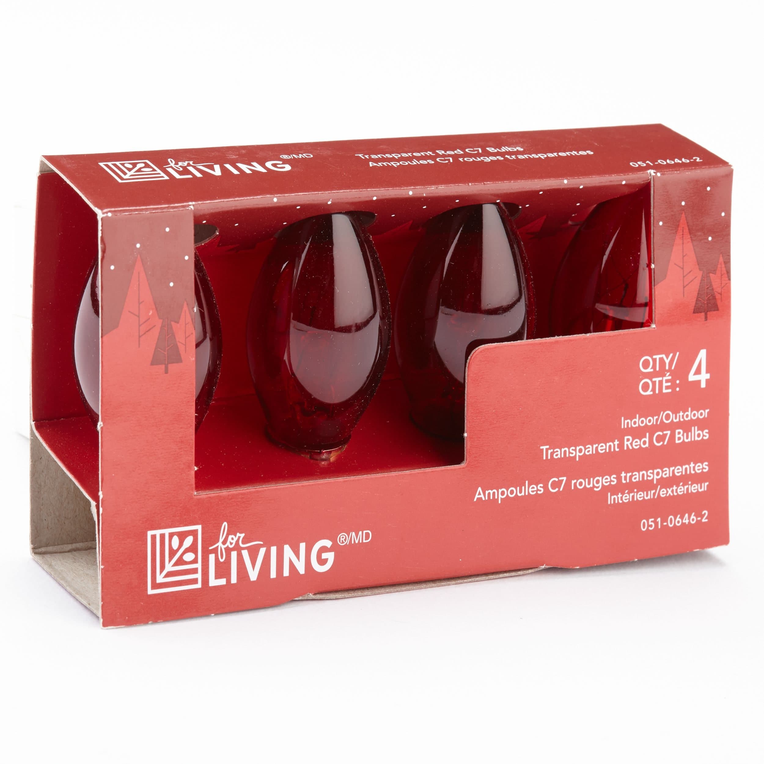 For Living C7 Christmas Replacement Bulbs, Red