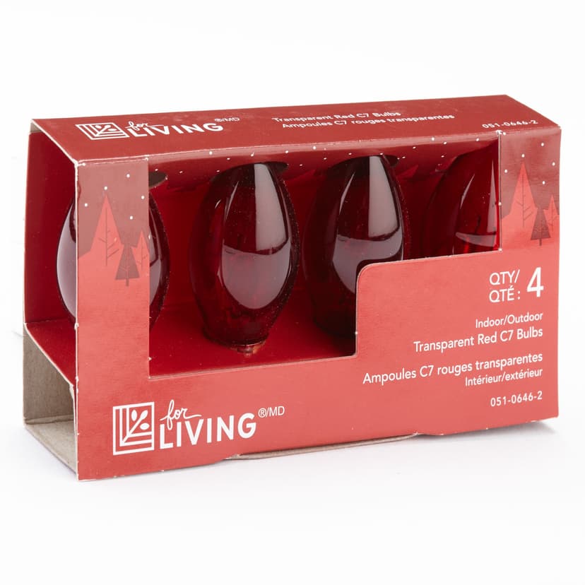 For Living C7 Christmas Replacement Bulbs, Red