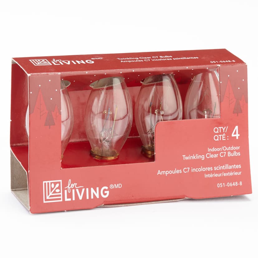 For Living C7 Christmas Replacement Bulbs, Clear
