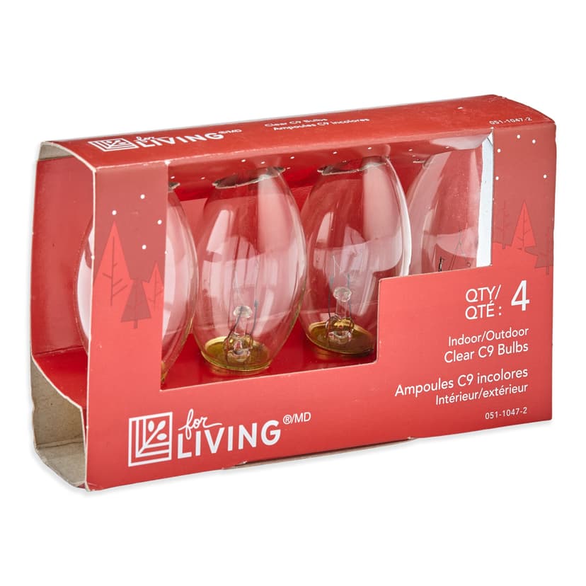 For Living C9 Christmas Replacement Bulbs, Clear