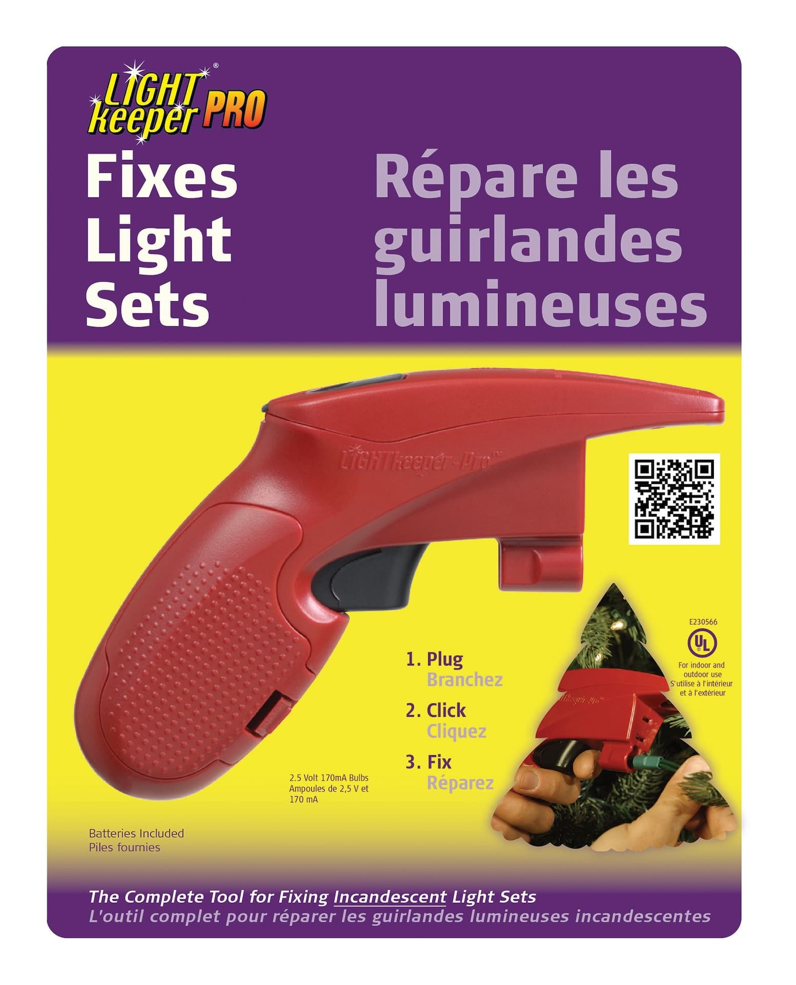 Incandescent LightKeeper Pro® Incandescent Light Set Repair Tool, For Fixing Christmas and String Lights
