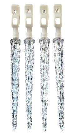 NOMA Quick-Clip 10 Icicle Christmas Lights, Pure White