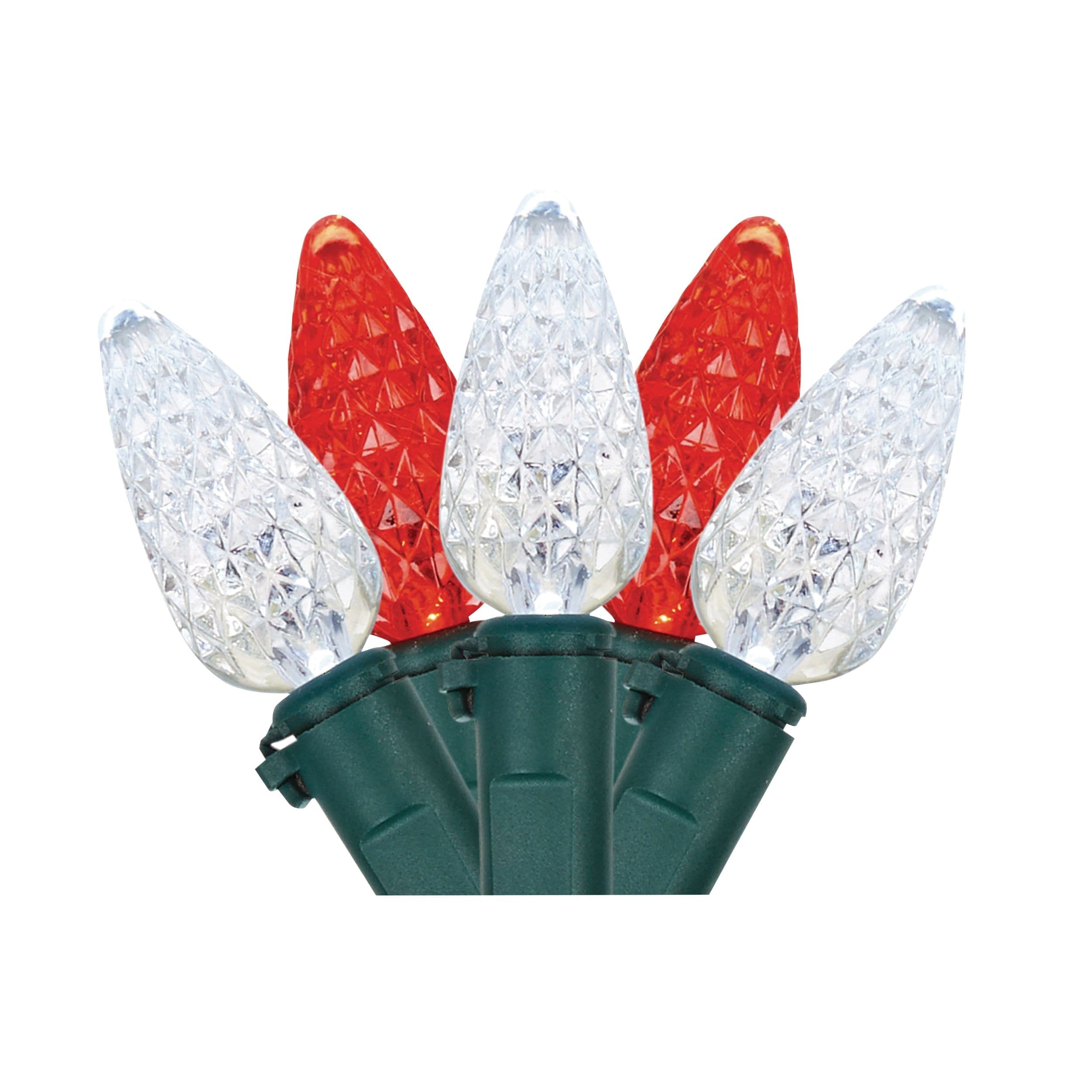 NOMA Advanced EverTough Weatherproof 70 C6 LED Christmas Lights 23-ft 8-in, Pure White/Red