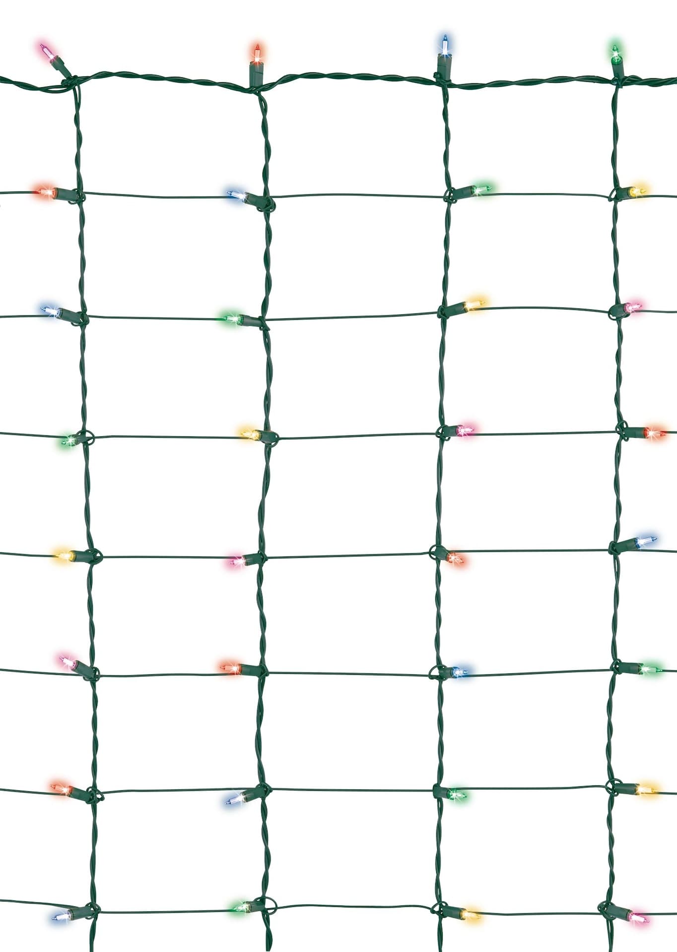 For Living Outdoor 100 Incandescent Christmas Net Lights, Multicolour