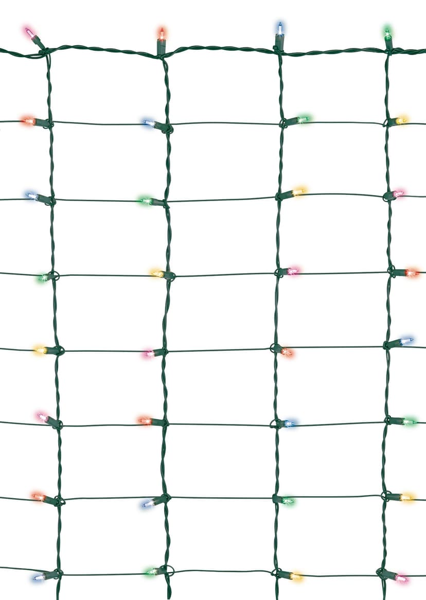 For Living Outdoor 100 Incandescent Christmas Net Lights, Multicolour