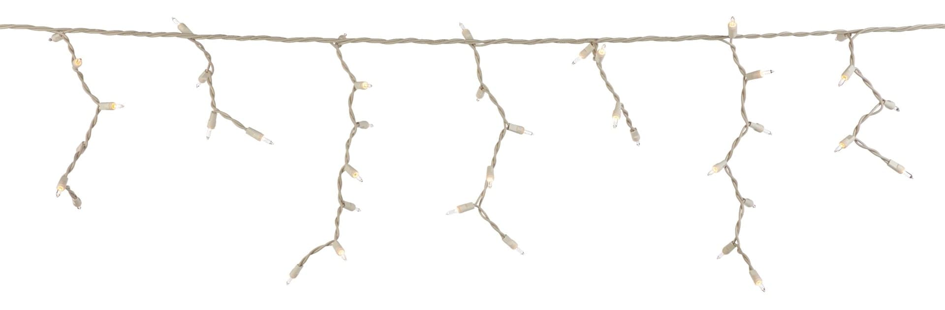 For Living Incandescent 300 Clear Icicle Christmas Lights, White Wire