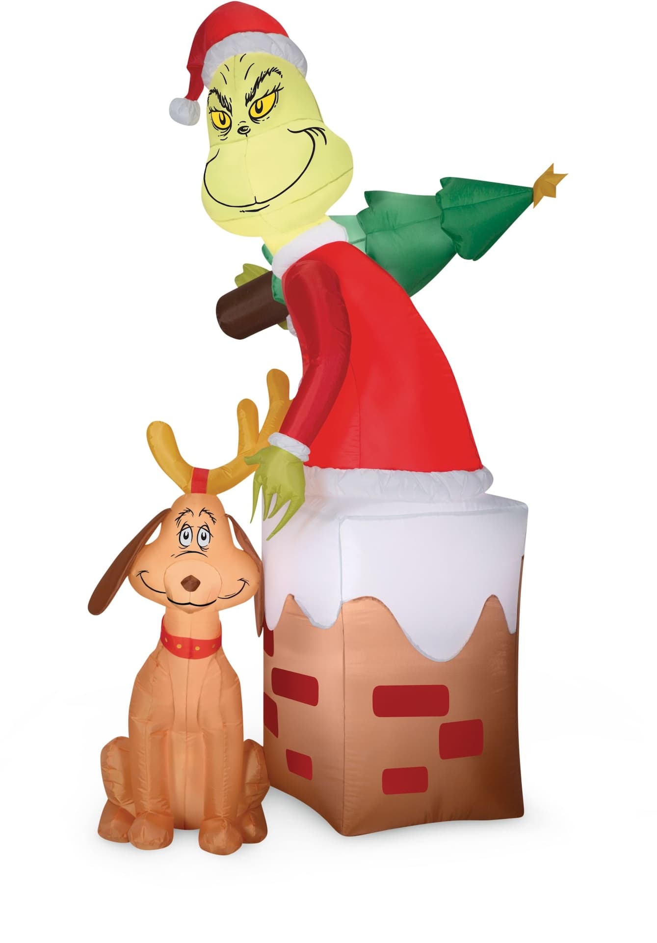 Gemmy Inflatable Grinch in Chimney, 5.5-ft