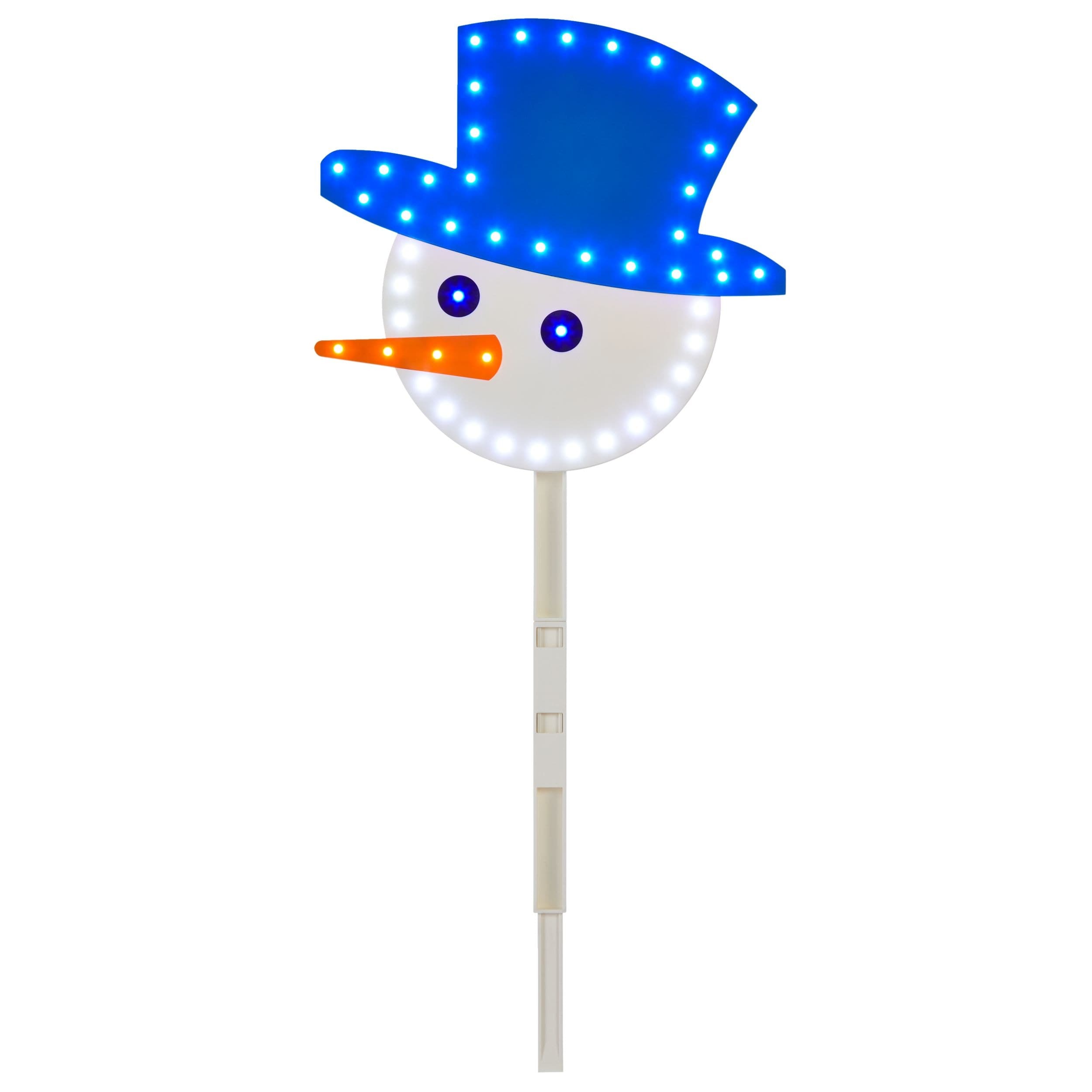 CANVAS Snowman Marquee Sign Stake with LED Lights