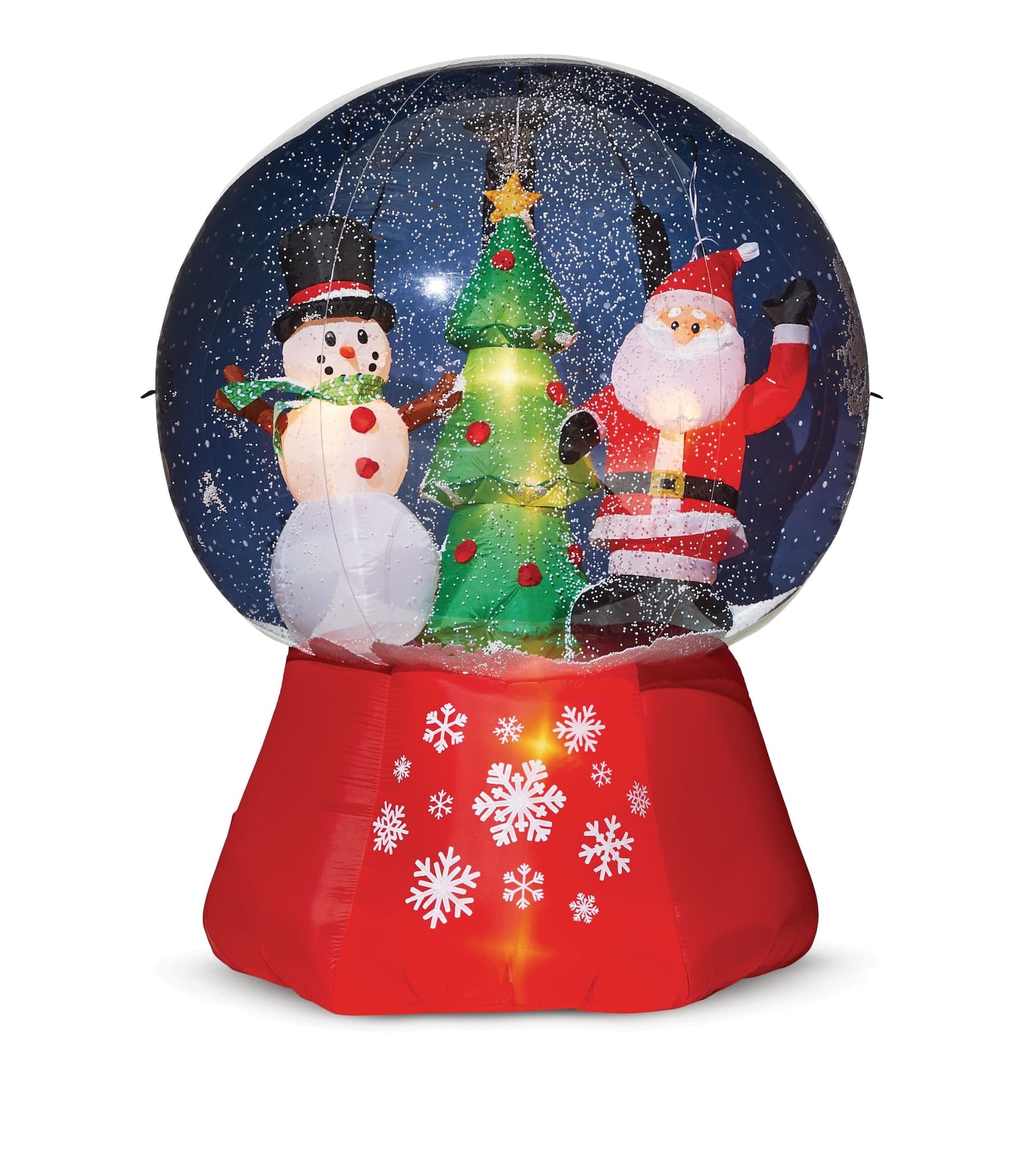 Gemmy Airblown® Pre-Lit Indoor/Outdoor Snow Globe with Santa & Snowman Motion Christmas Decoration, 6-ft