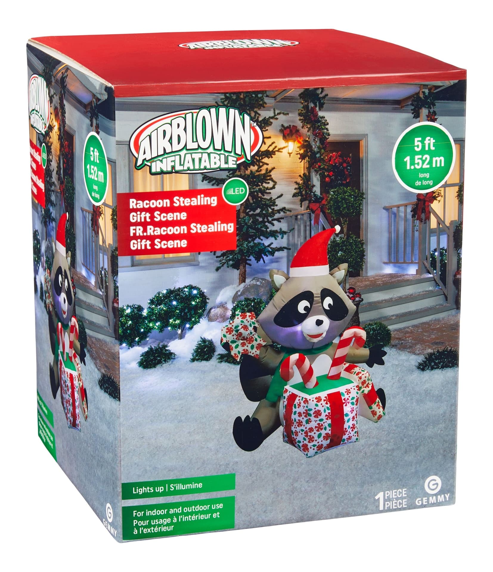 Airblown Racoon Stealing Gift, 4.5-ft