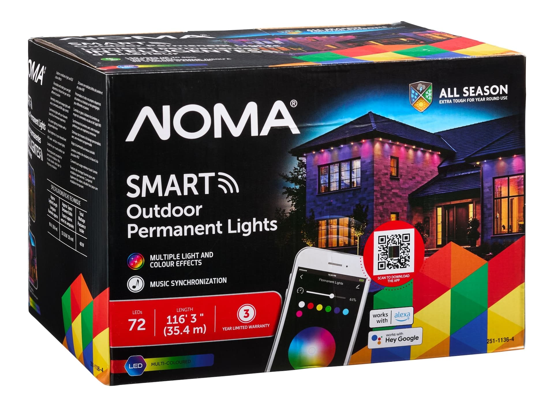 NOMA Smart Permanent RGB LED Lights, 72-pc, 100-ft