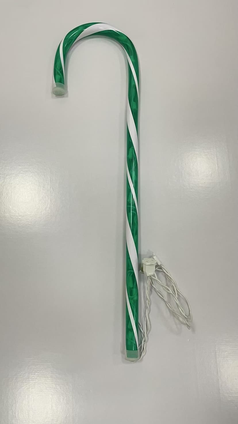 For Living Green Candy Cane Stake with 20 LEDs, 28-in
