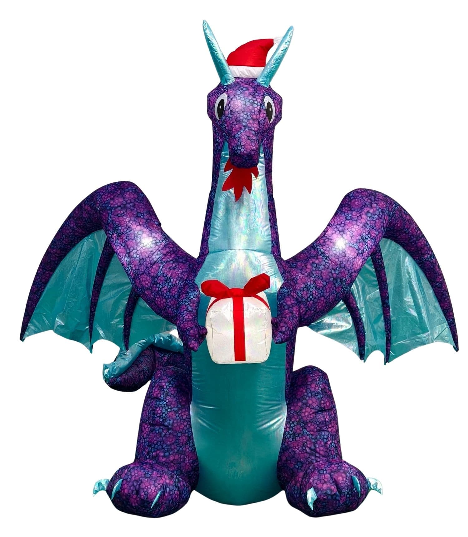 Gemmy Airblown Dragon with Gift Decoration, 6.6-ft