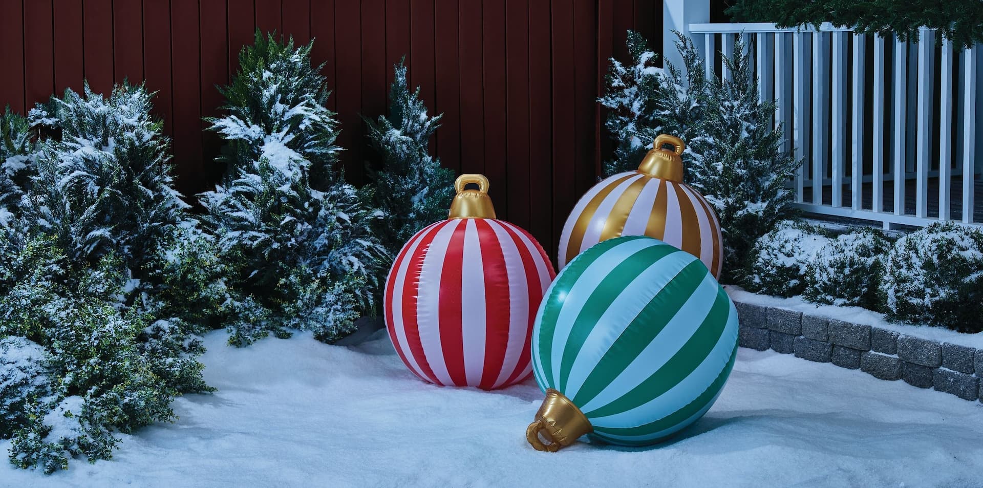 For Living Outdoor Inflatable Ornaments with Pump, 3-pk