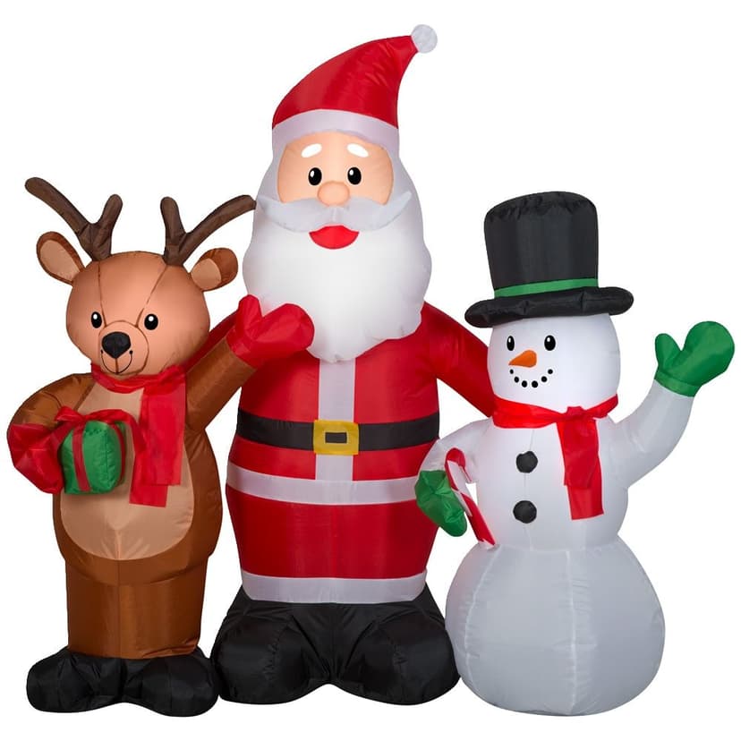 Gemmy Airblown Santa and Friends Christmas Decoration, 4.5-ft