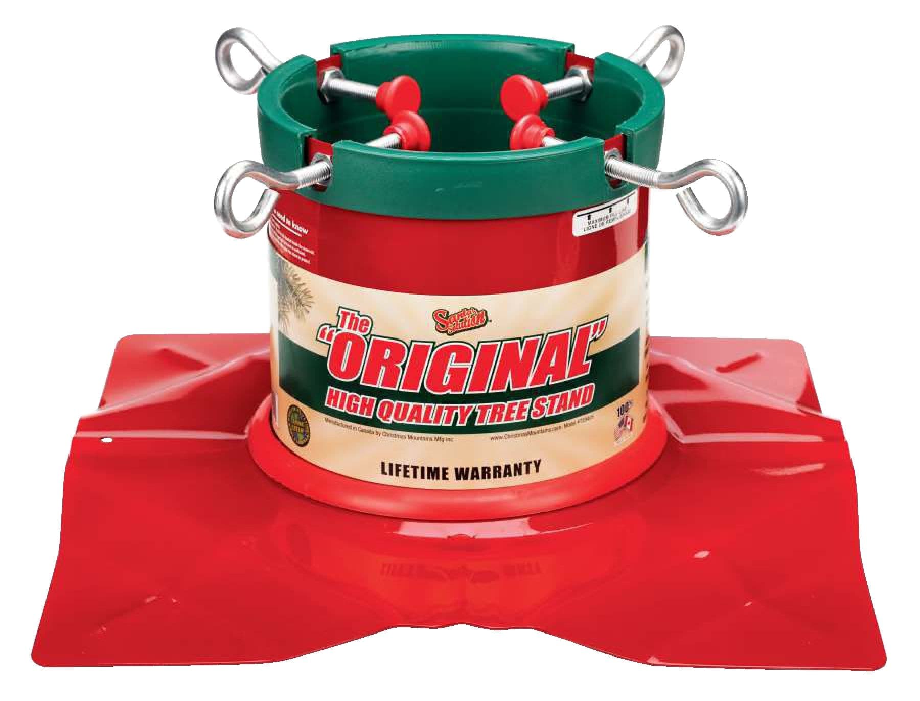 Santa's Solution "Original" Solid Steel Christmas Tree Stand, For Trees Up To 8-ft/2.4-m Tall, 3.7-L Water Capacity
