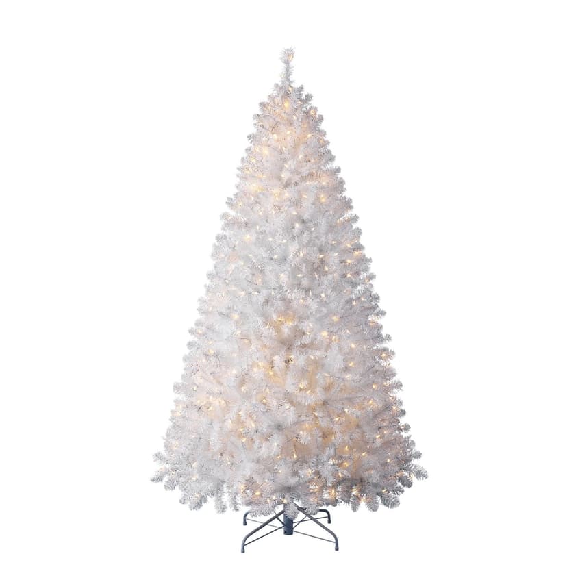 NOMA Pre-Lit Colour-Changing Glacial Christmas Tree with Tree Stand, 600 LED Lights, 7-ft