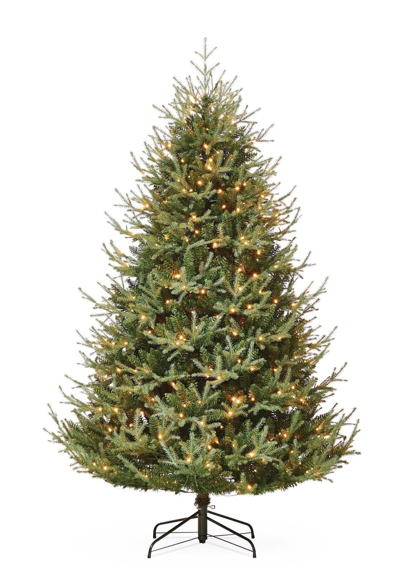 CANVAS Pre-Lit Indoor Noelle Fraser Upswept Acorn Bottom Christmas Tree, 500 Mini LED Lights, 7-ft