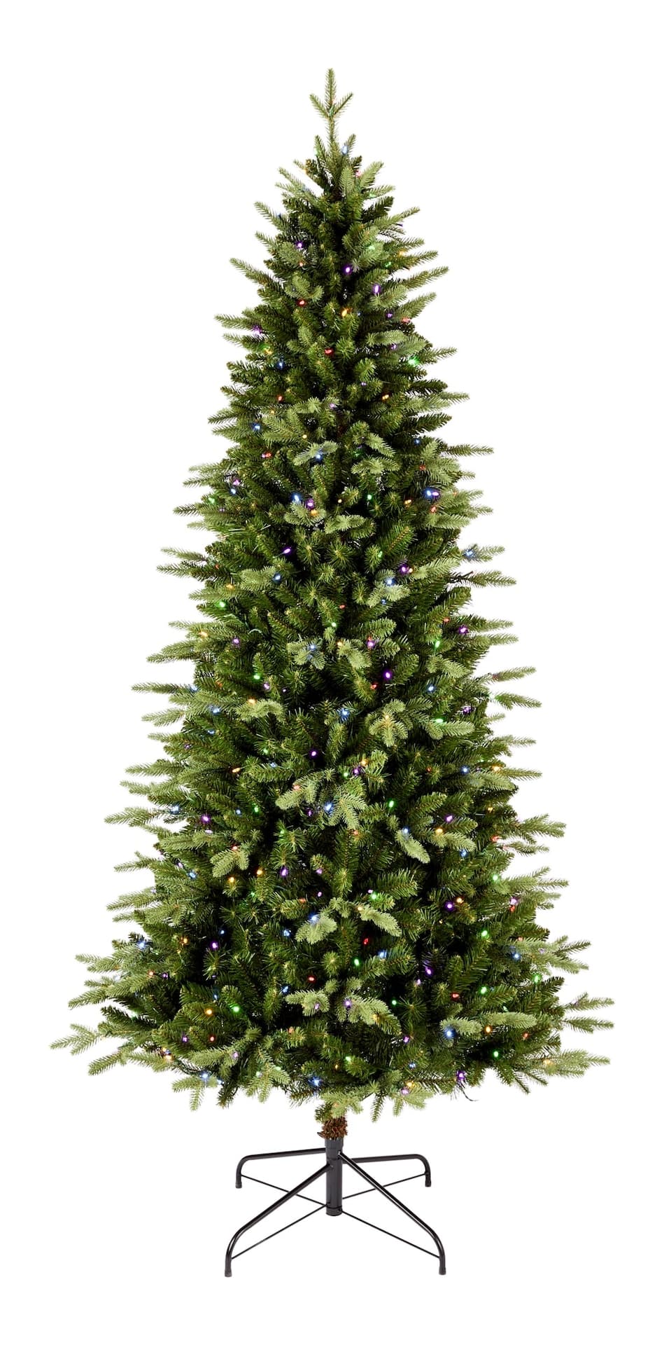 NOMA Elora Pre-Lit Indoor Christmas Tree with 550 Multi-Colour LEDs, Pine, 7-ft
