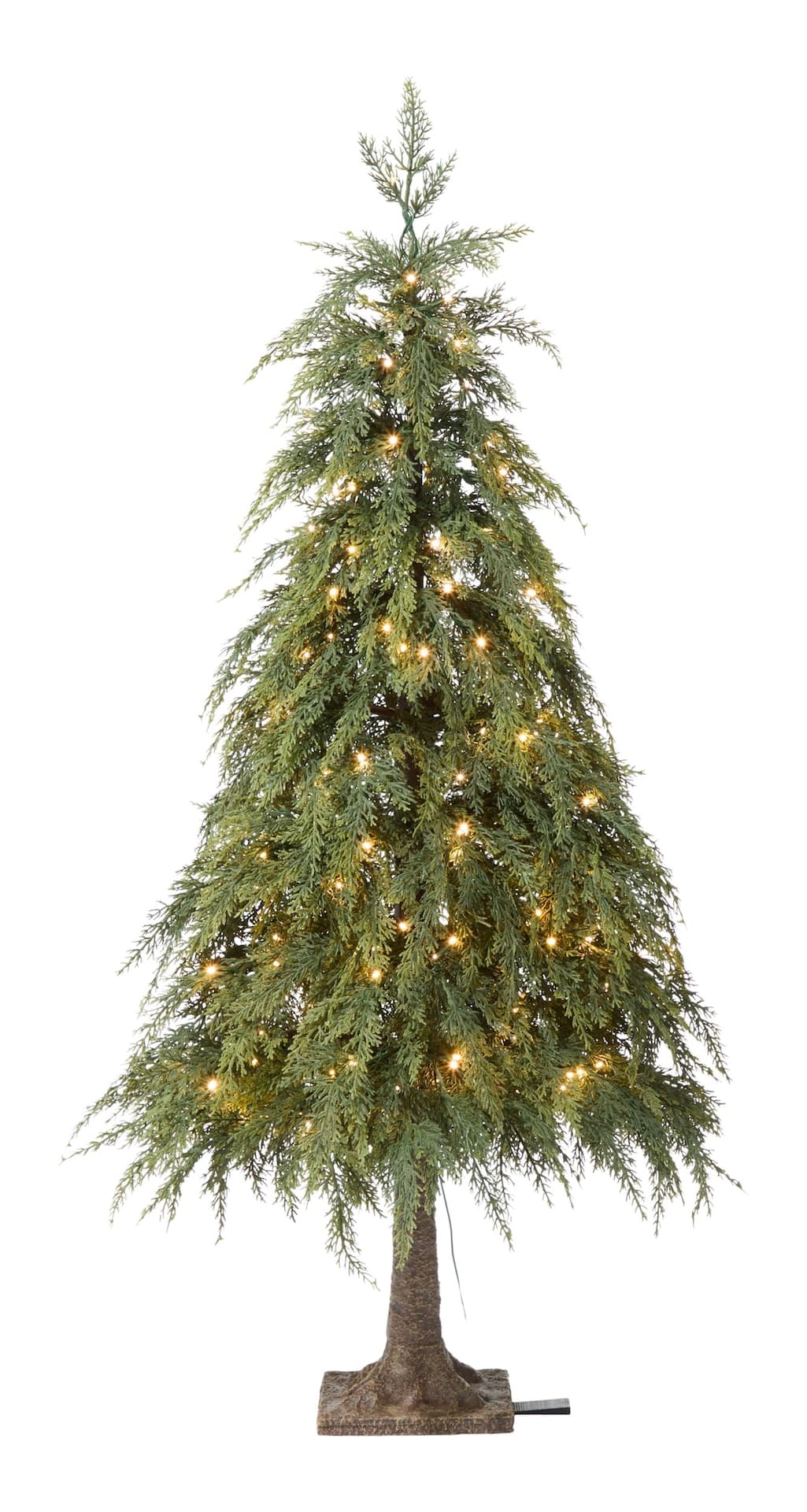 CANVAS Pre-Lit Indoor Ashford Cedar Potted Christmas Tree, 200 Twinkle LED Lights, 4-ft