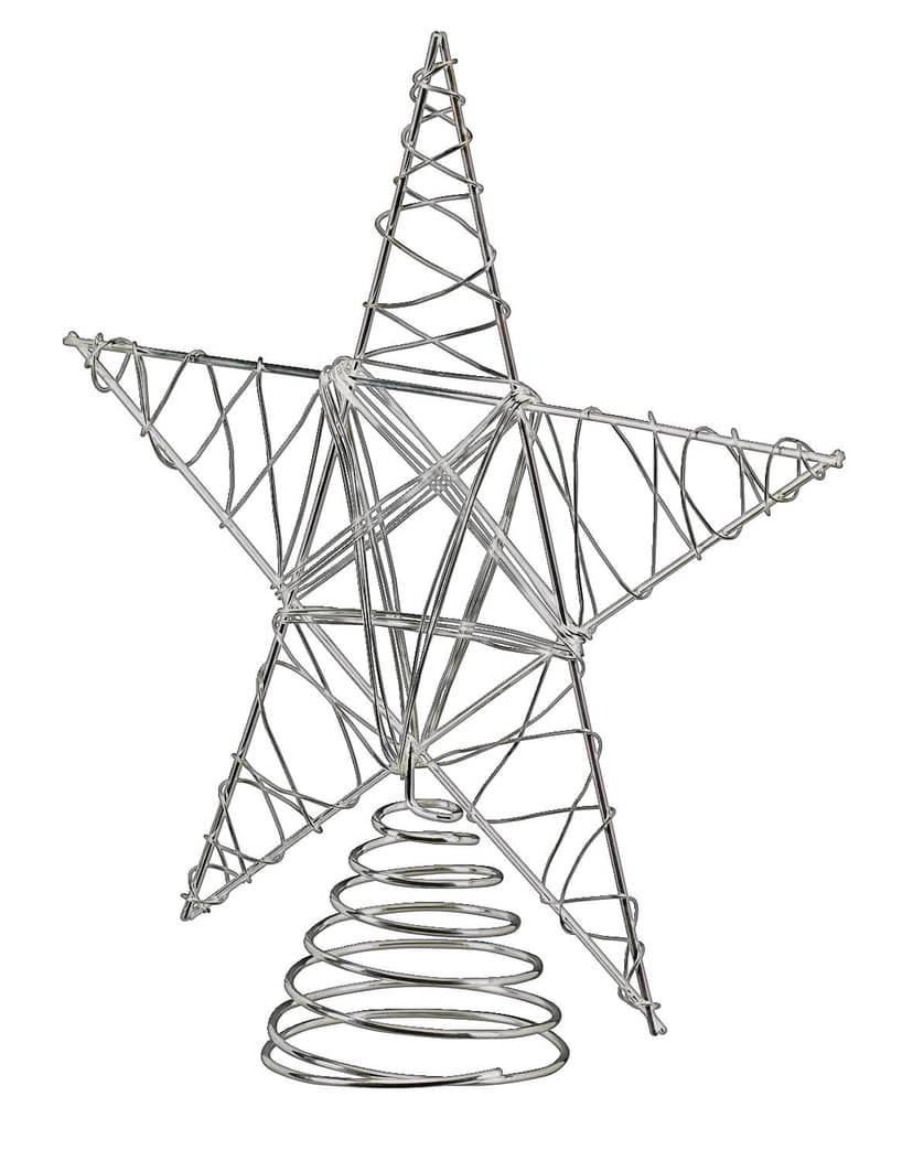 For Living Christmas Decoration Wire Start Tree Topper, Silver, 10-in