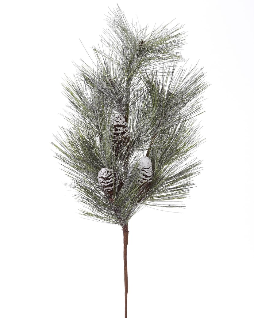 CANVAS Christmas Snow-Covered Decoration Artificial Long Needle & Pinecone Spray