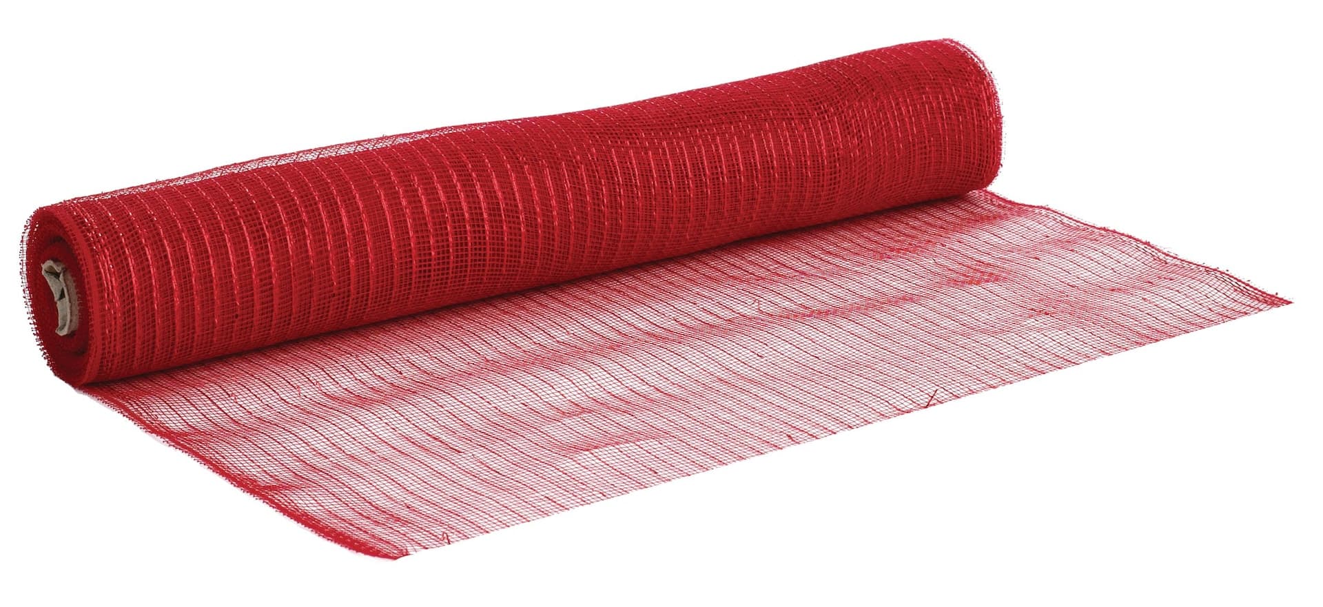 For Living Mesh Sinamay Festive Decoration Ribbon, Red, 360 x 21-in