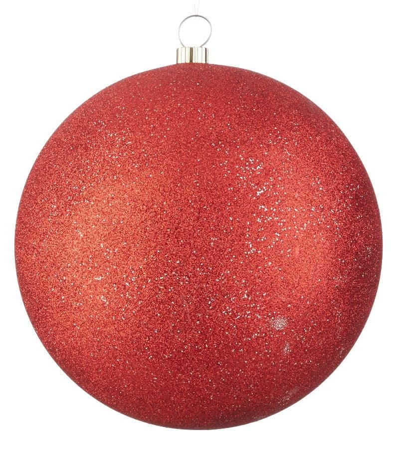 For Living Shatterproof Glittering Decoration Ball Christmas Ornament, Large, Red, 300-mm
